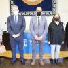 Foto de grupo: Marisol Barrera (viuda de Gonzalo Borrás), José Antonio Mayoral (rector de la Universidad de Zaragoza), Felipe Faci (consejero de Educación, Cultura y Deportes del Gobierno de Aragón), Beatriz Borrás (hija de Gonzalo Borrás) y María Sancho Abarca Menjón (Directora general de Patrimonio Cultural del Gobierno de Aragón).